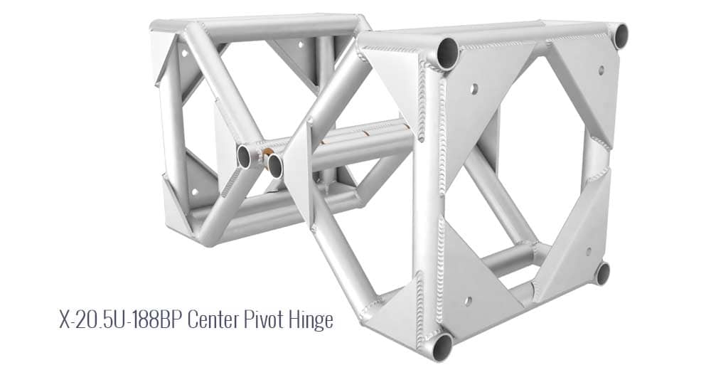 XSF 16″ x 16" Aluminum Utility Truss with Steel Fork End Bookend Hinge and Center Pivot