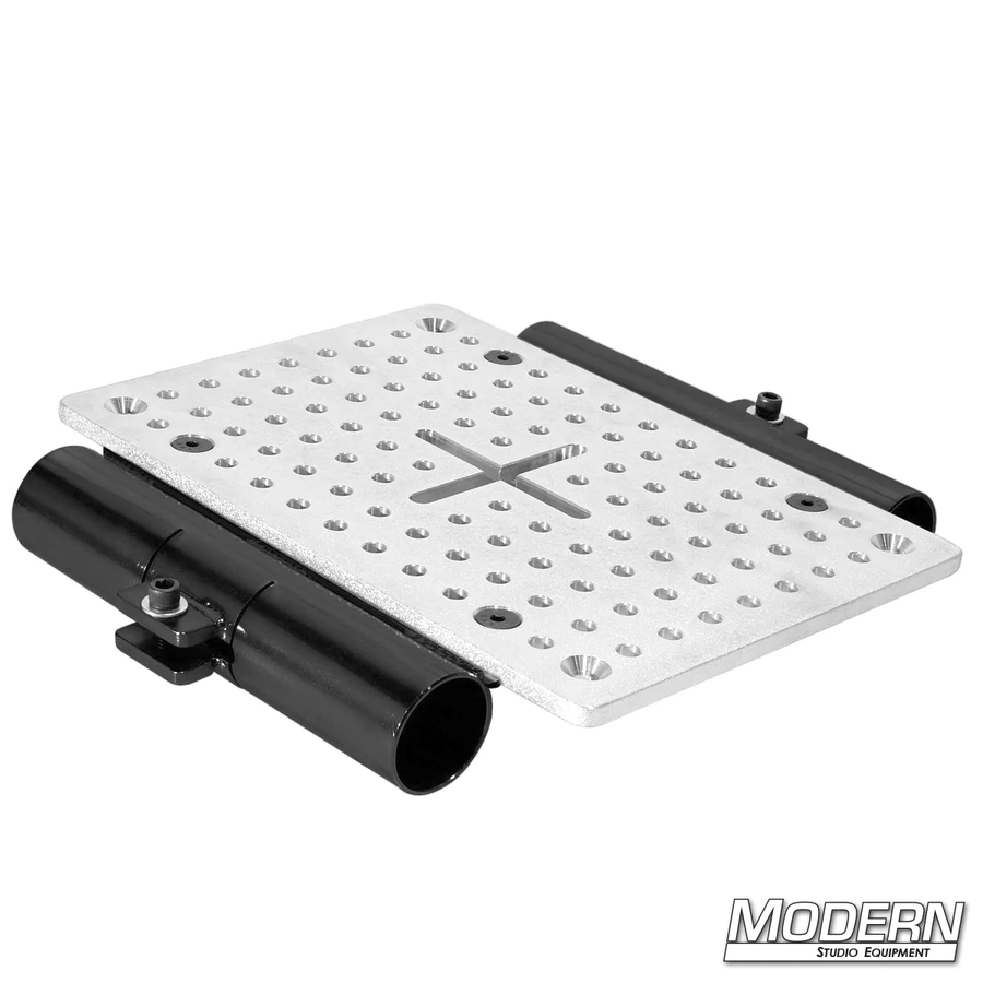Cheese Plate with 3/8" Slot and Two 1-1/2" Slider Brackets for Hood Mount - Black Zinc
