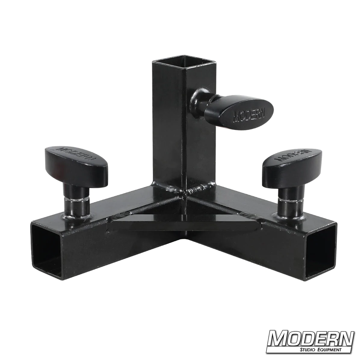 3-Way Pass Through Corner for 1" Square Tube - Black Zinc with T-Handles