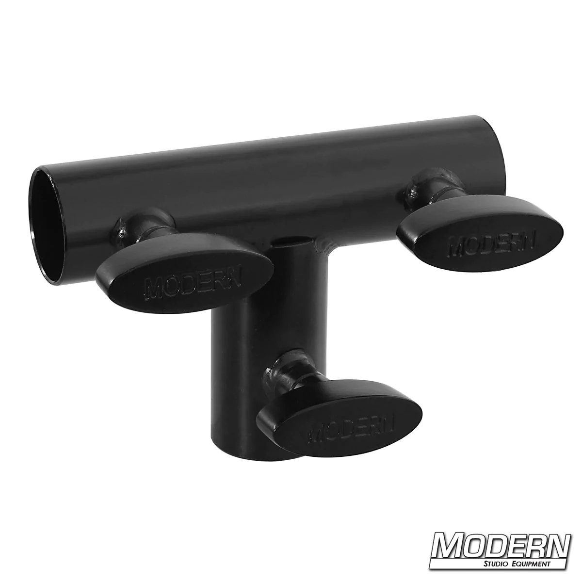 Tee for 1" Round Pipe - Black Zinc with T-Handles