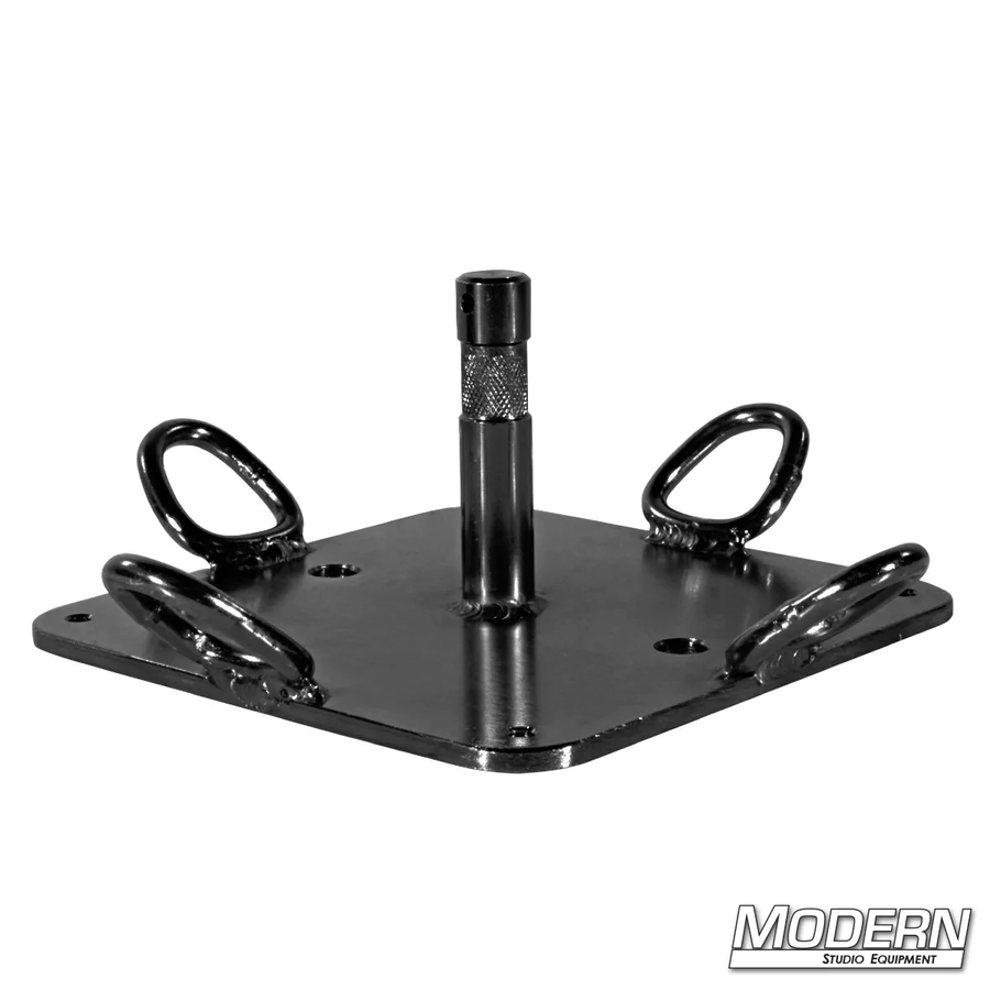 3" Baby Nail On Plate with D-Rings - Black Zinc